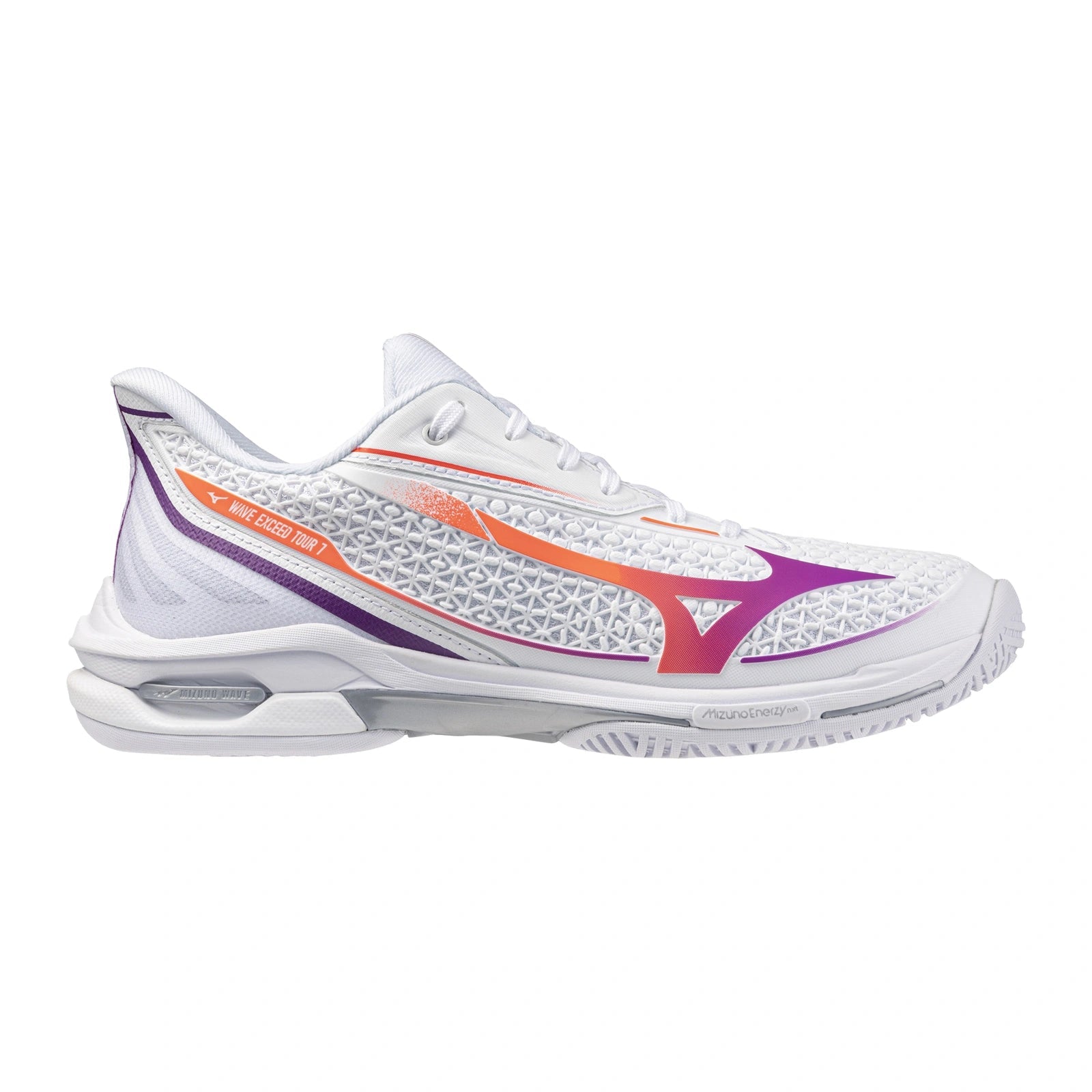 MIZUNO WAVE EXCEED TOUR 7 AC WOMEN'S Tennis Shoes - White/Dahlia/Lava Orange - Gem Sports