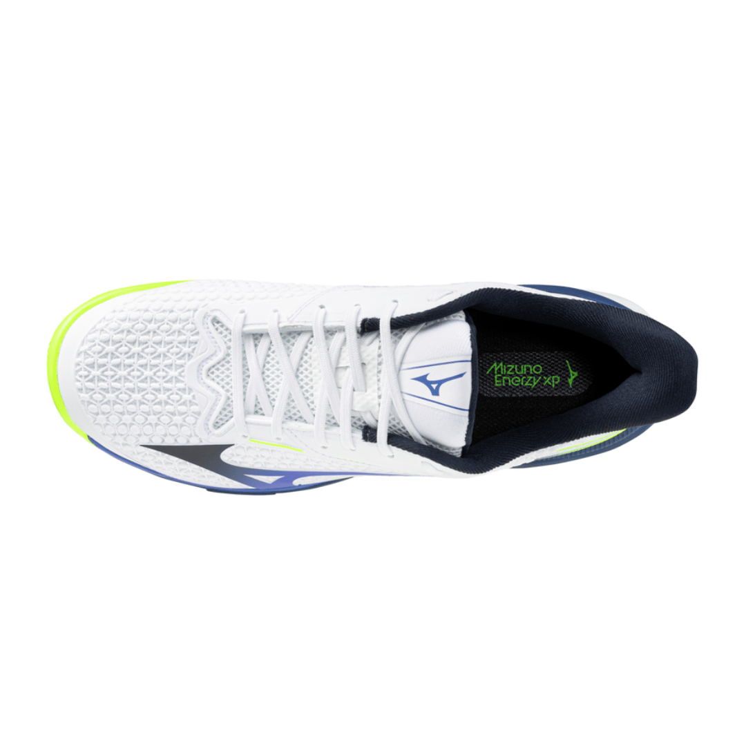 MIZUNO WAVE EXCEED TOUR 7 CC MEN'S Tennis Shoes - White/Dazzling Blue/Lightning Yellow - Gem Sports