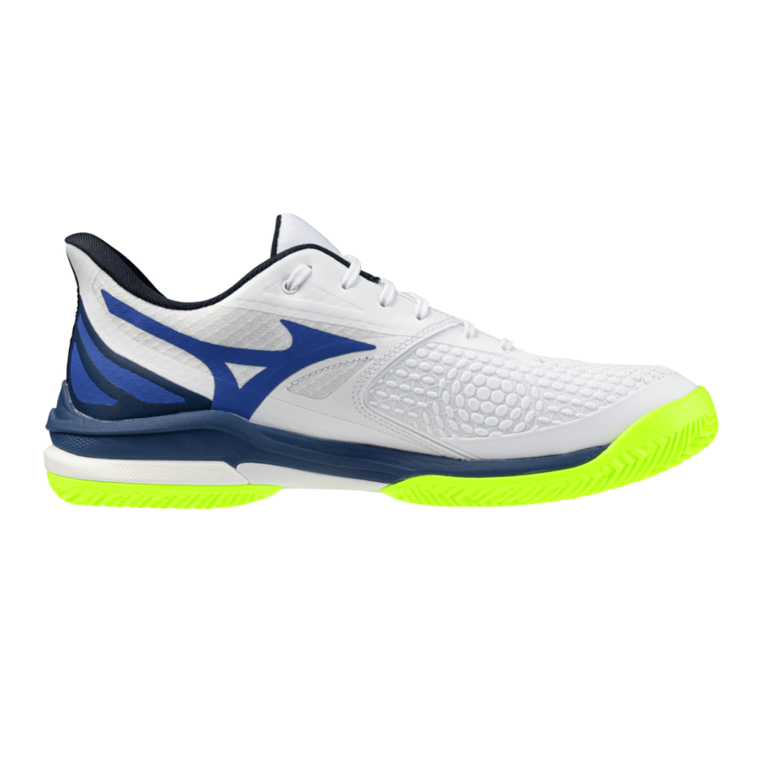 MIZUNO WAVE EXCEED TOUR 7 CC MEN'S Tennis Shoes - White/Dazzling Blue/Lightning Yellow - Gem Sports