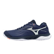 MIZUNO WAVE FANG 3 Unisex Badminton Shoes - Beacon Blue/White/Lava Orange - Gem Sports