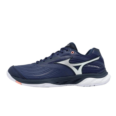 MIZUNO WAVE FANG 3 Unisex Badminton Shoes - Beacon Blue/White/Lava Orange - Gem Sports