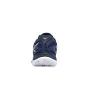 MIZUNO WAVE FANG 3 Unisex Badminton Shoes - Beacon Blue/White/Lava Orange - Gem Sports