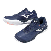 MIZUNO WAVE FANG 3 Unisex Badminton Shoes - Beacon Blue/White/Lava Orange - Gem Sports