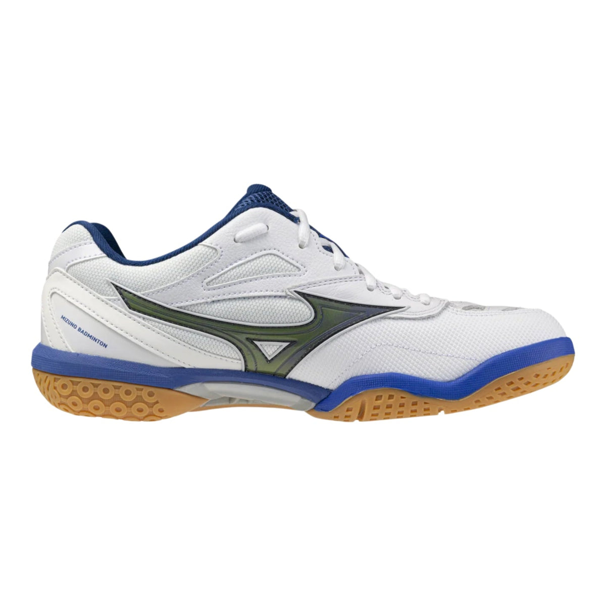 MIZUNO WAVE FANG PRO Unisex Badminton Shoes - White/Dazzling Blue/Lightning Yellow - Gem Sports