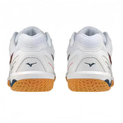 MIZUNO WAVE FANG PRO Unisex Badminton Shoes - White/Orange/Insignia Blue - Gem Sports