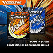 OGKILS DS - BOOM 0.65MM Badminton String Set (10m) Medium Feeling+High Repulsion Multiple Colors - Gem Sports
