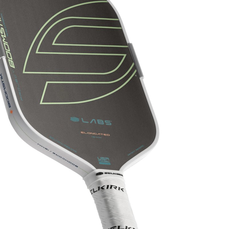 SELKIRK LABS Boomstik Elongated 16mm Raw Carbon Pickleball Paddle - Everglade - Gem Sports