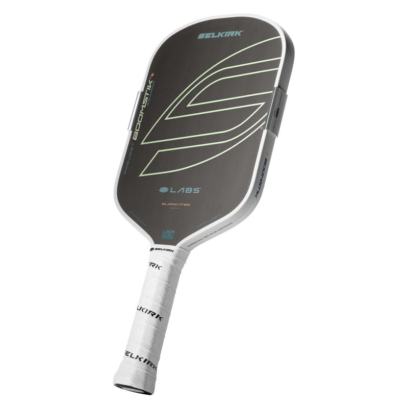 SELKIRK LABS Boomstik Elongated 16mm Raw Carbon Pickleball Paddle - Everglade - Gem Sports