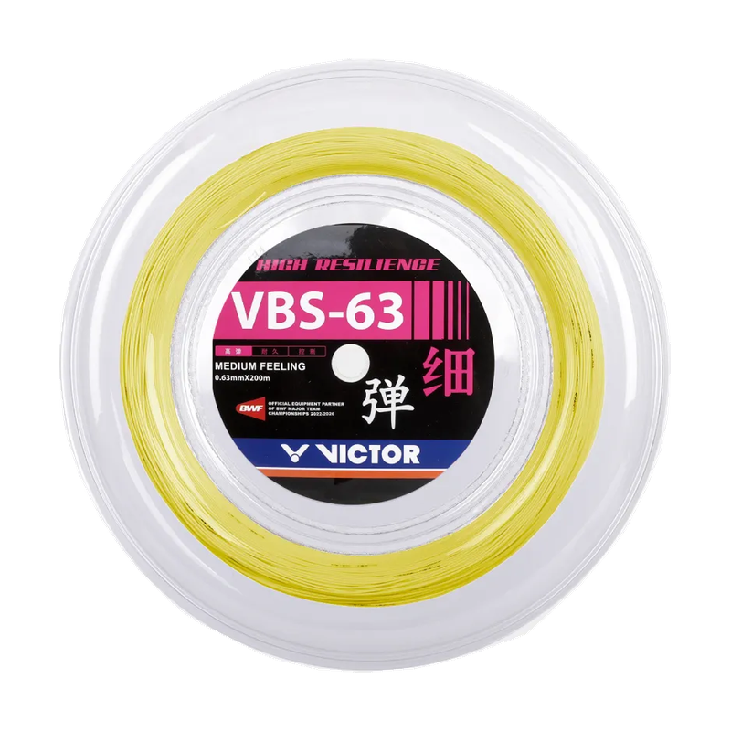 VICTOR VBS-63 Yellow 200m badminton string reel — reel