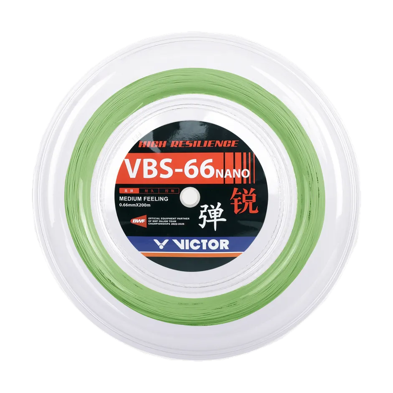 VICTOR VBS-66N Bright Green 200m badminton string reel — reel