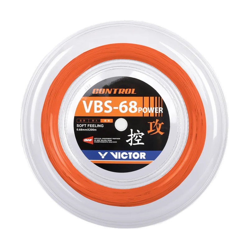 VICTOR VBS-68 POWER Orange 200m badminton string reel — reel