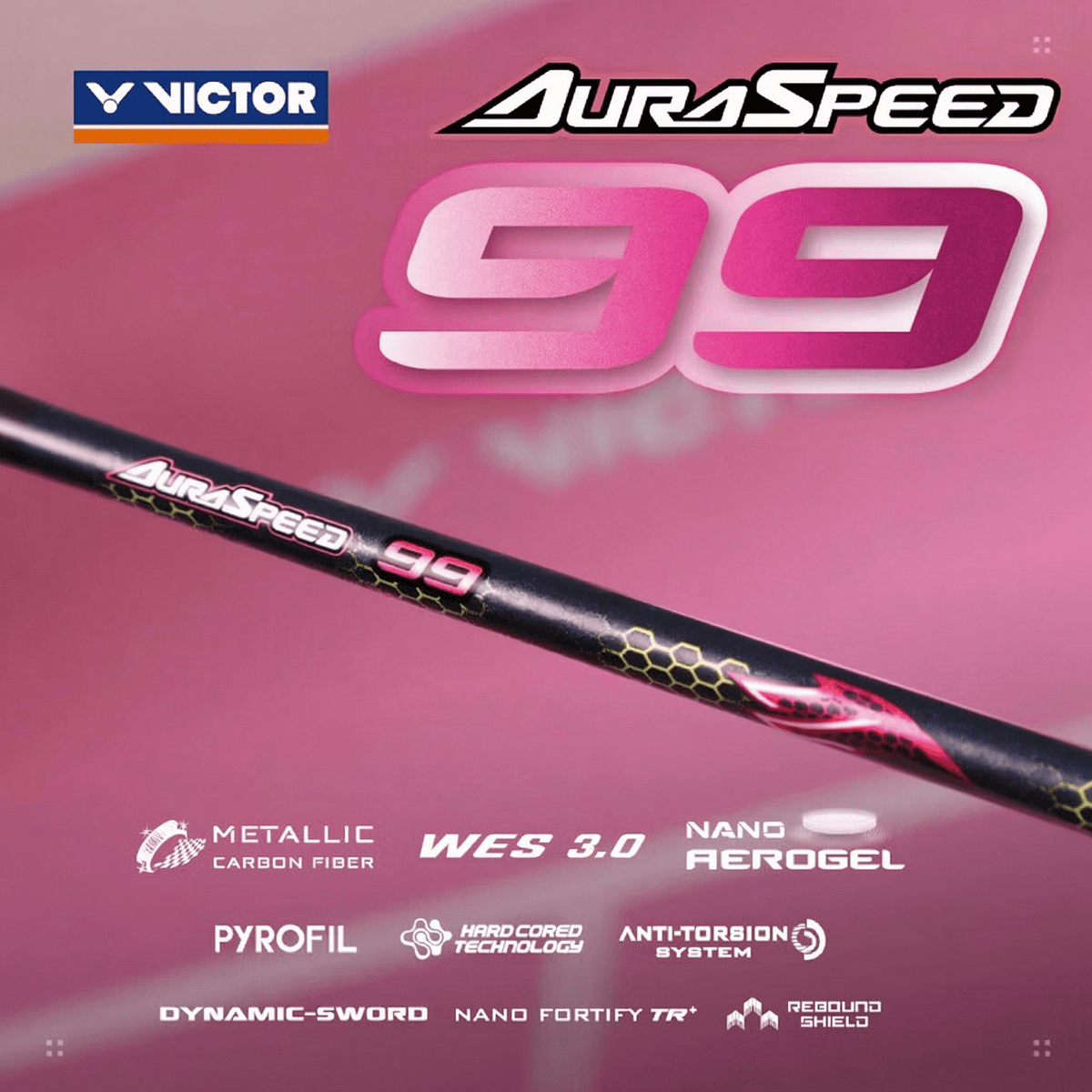 VICTOR 2026 AuraSpeed 99 (Purple) Badminton Racquet – Unstrung & Free Grip - Gem Sports