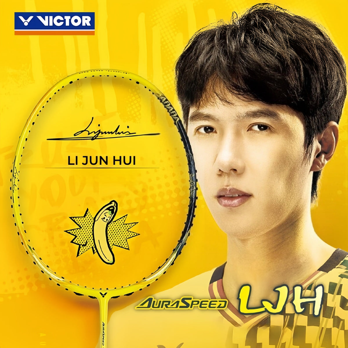 VICTOR Auraspeed LJH Banana (LI JUN HUI Edition) 5U/G6 Badminton Racquet – Unstrung & Free Grip | 2025 NEW - Gem Sports