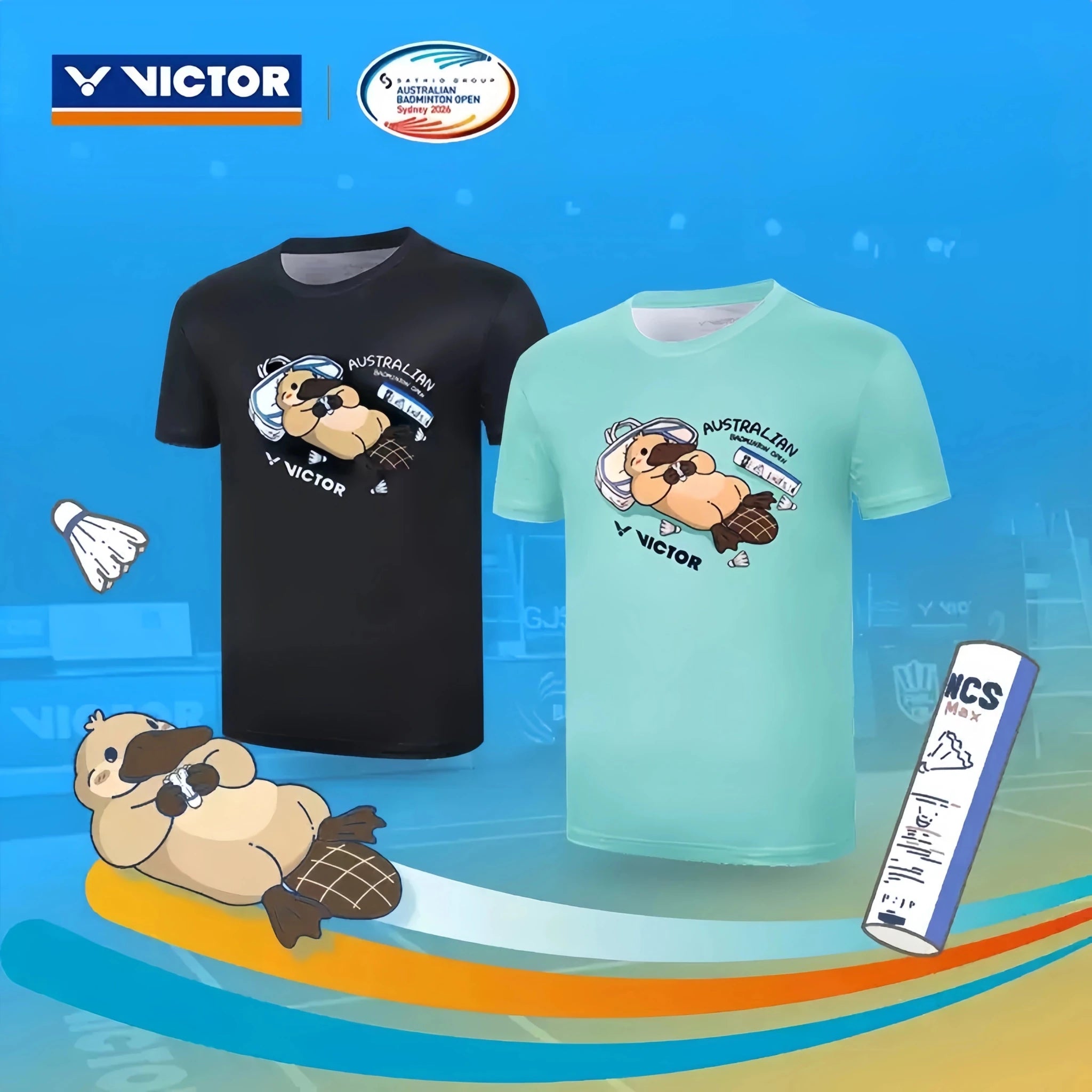 Victor Australian Badminton Open Souvenir Sports Shirt T-ABO2601 C - Black - Gem Sports