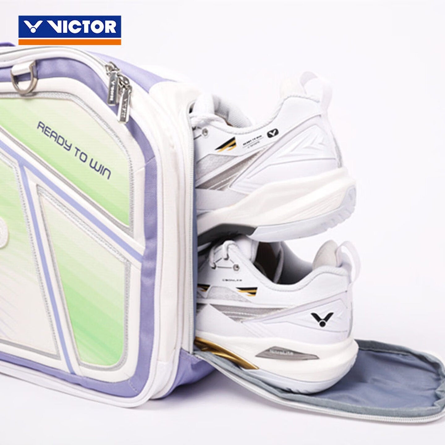 VICTOR Badminton Racquet Bag (6 Pcs) BR9616 AJ - White/Purple - Gem Sports