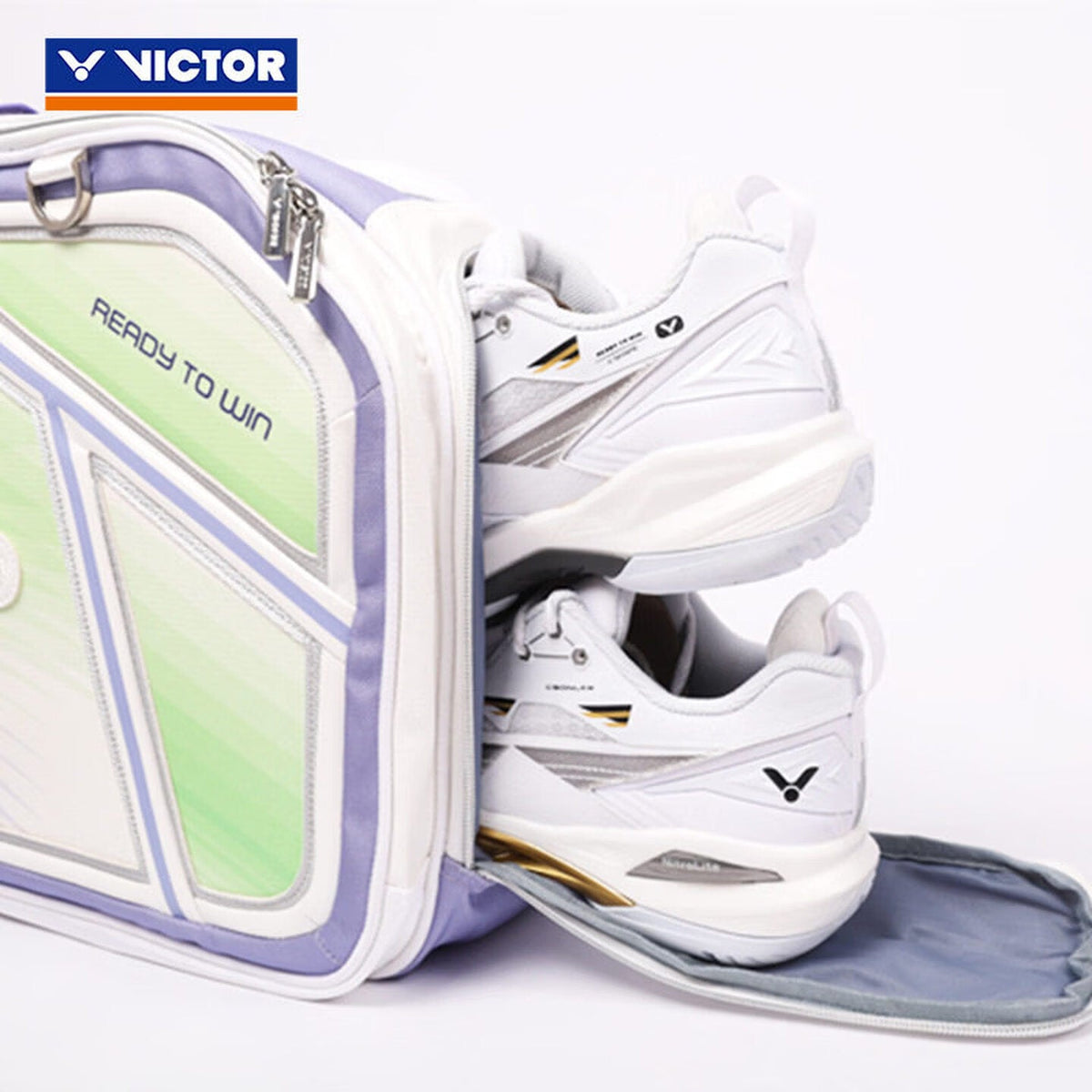 VICTOR Badminton Racquet Bag (6 Pcs) BR9616 AJ - White/Purple - Gem Sports