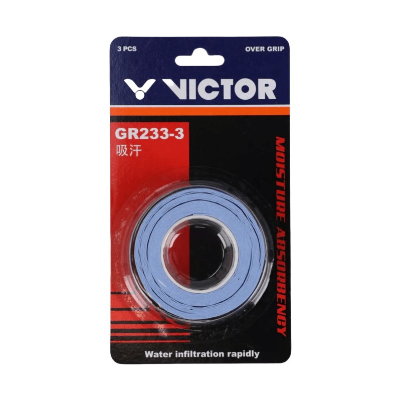 VICTOR GR233 - 3 Badminton Overgrip (3 Wraps) Multiple Colors - Gem Sports