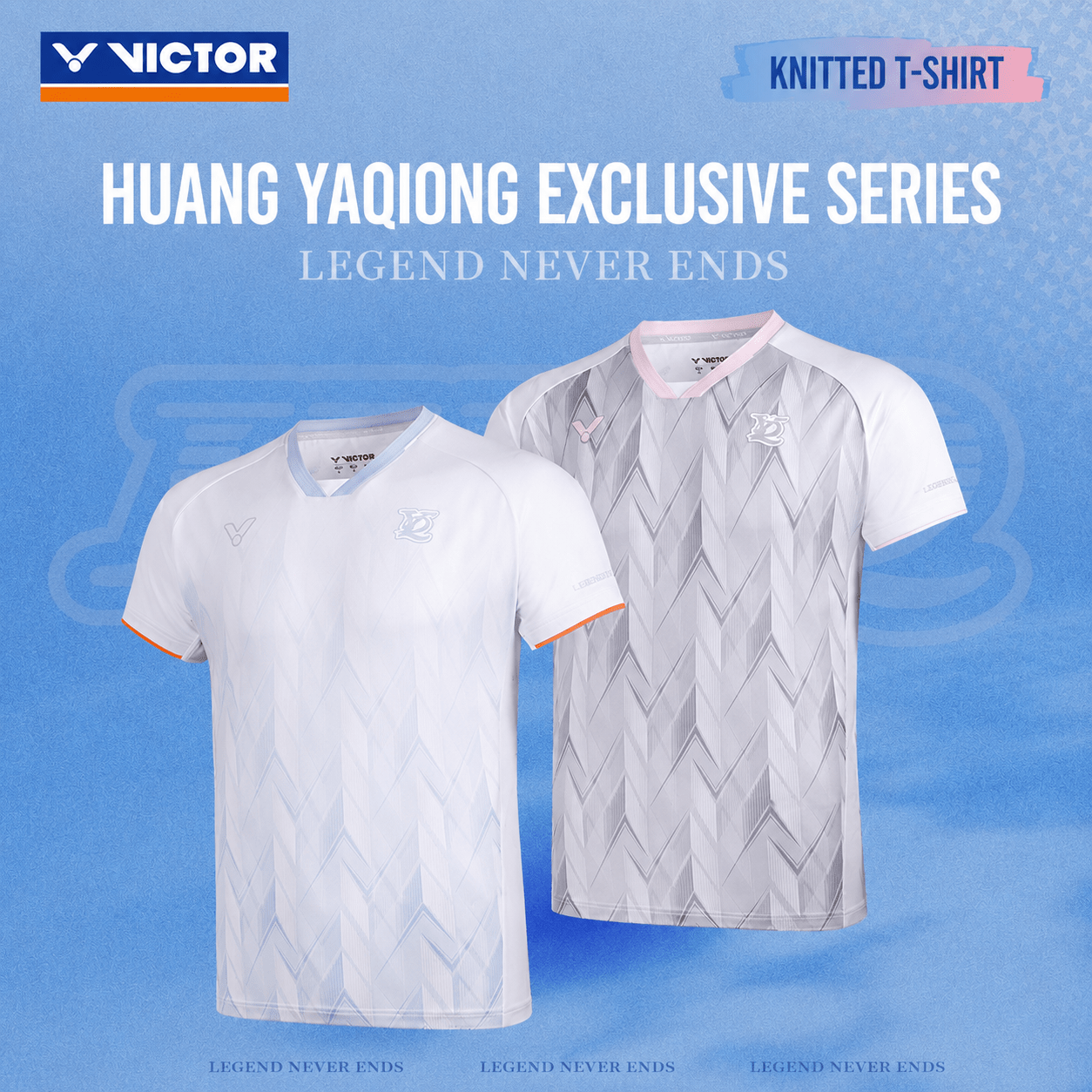 VICTOR | Huang Ya Qiong Collection 2.0 Knitted T-shirt T-603HYQ M - Dawn Blue - Gem Sports