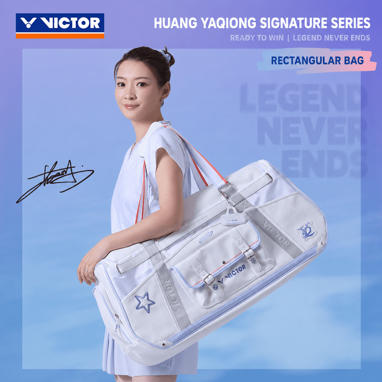 VICTOR | Huang Ya Qiong Collection 2.0 Rectangular Racket Bag BR5681HYQ A - White - Gem Sports