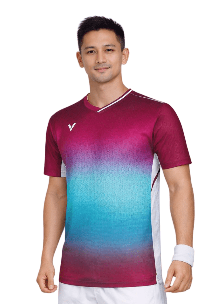 VICTOR LZJ Limited Unisex Knitted T-Shirt T - 55002 D - Maroon - Gem Sports