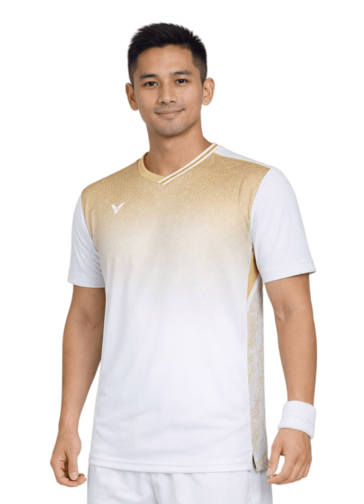 VICTOR LZJ Limited Unisex Knitted T-Shirt T - 55002 W - Gold - Gem Sports