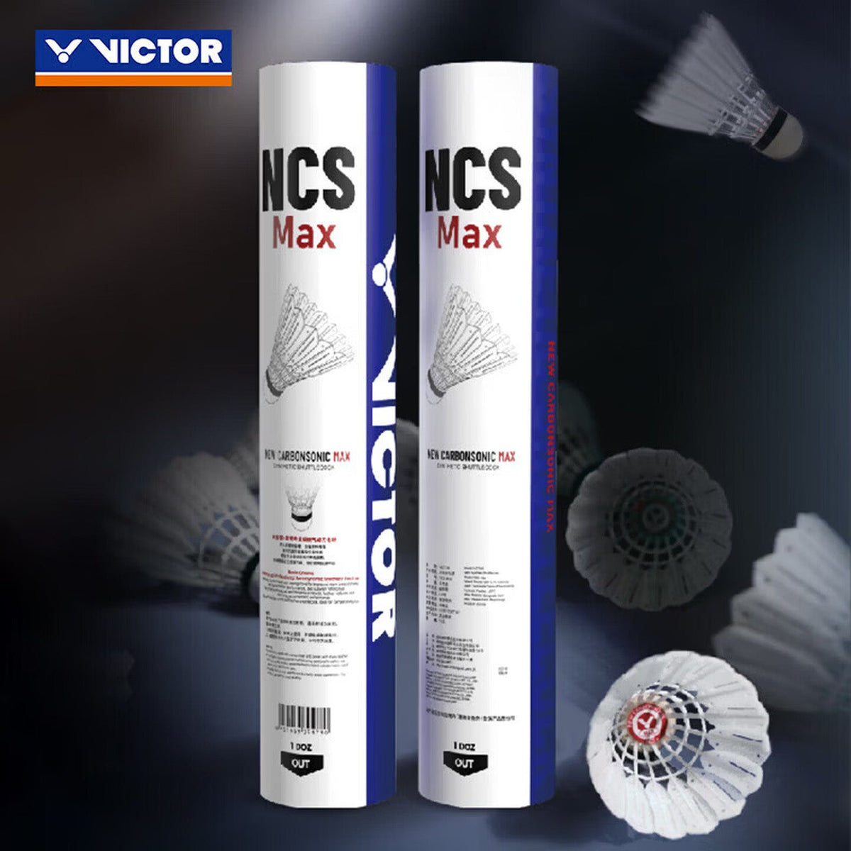 VICTOR NCS MAX Synthetic Shuttlecock - 1 Dozen (12 Shuttles) - Gem Sports