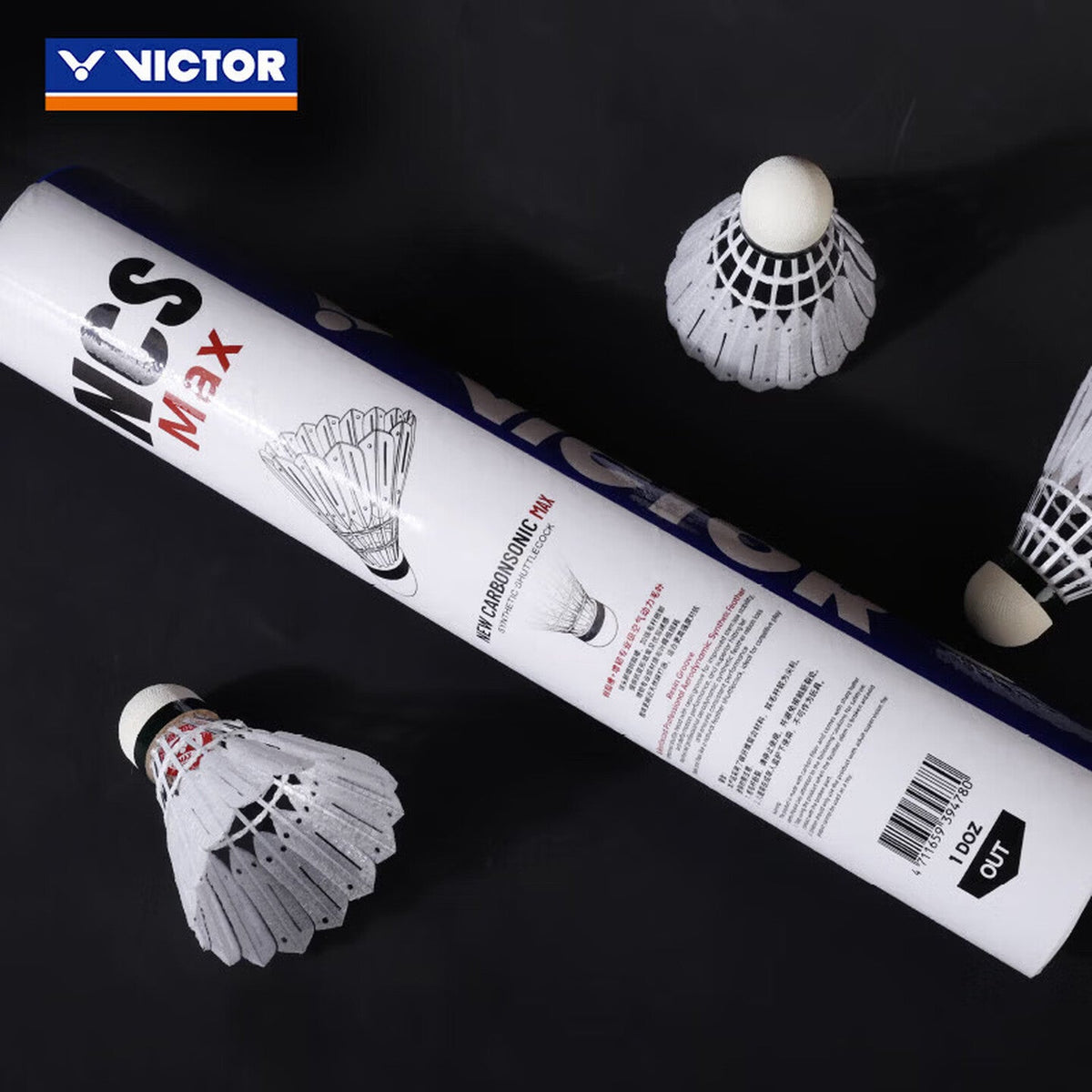 VICTOR NCS MAX Synthetic Shuttlecock - 1 Dozen (12 Shuttles) - Gem Sports