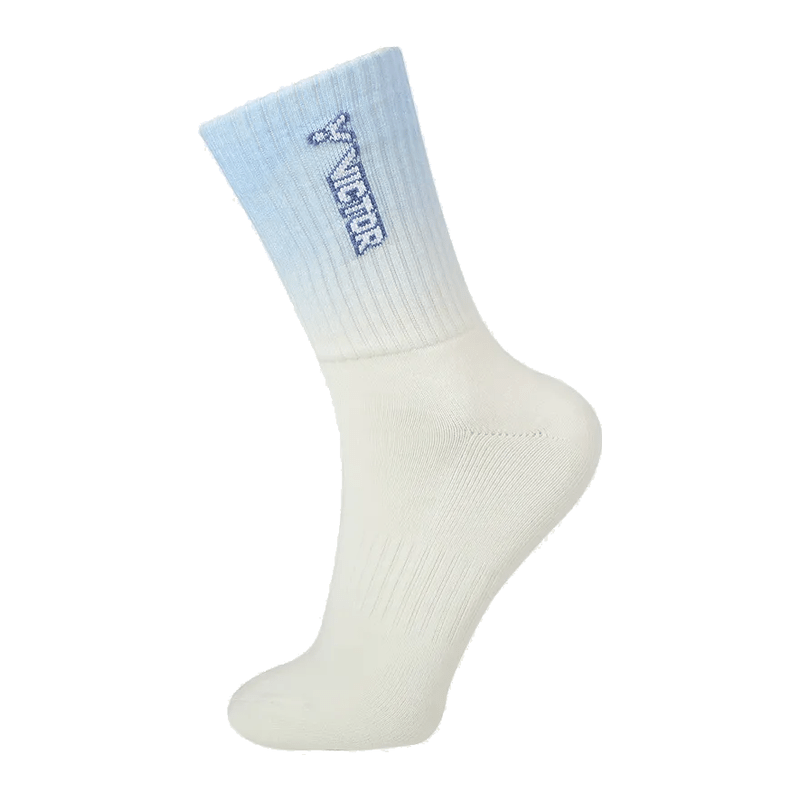 VICTOR SK1026 High-Cut Badminton Socks (1 Pair) – Blue/White (FA) - Gem Sports