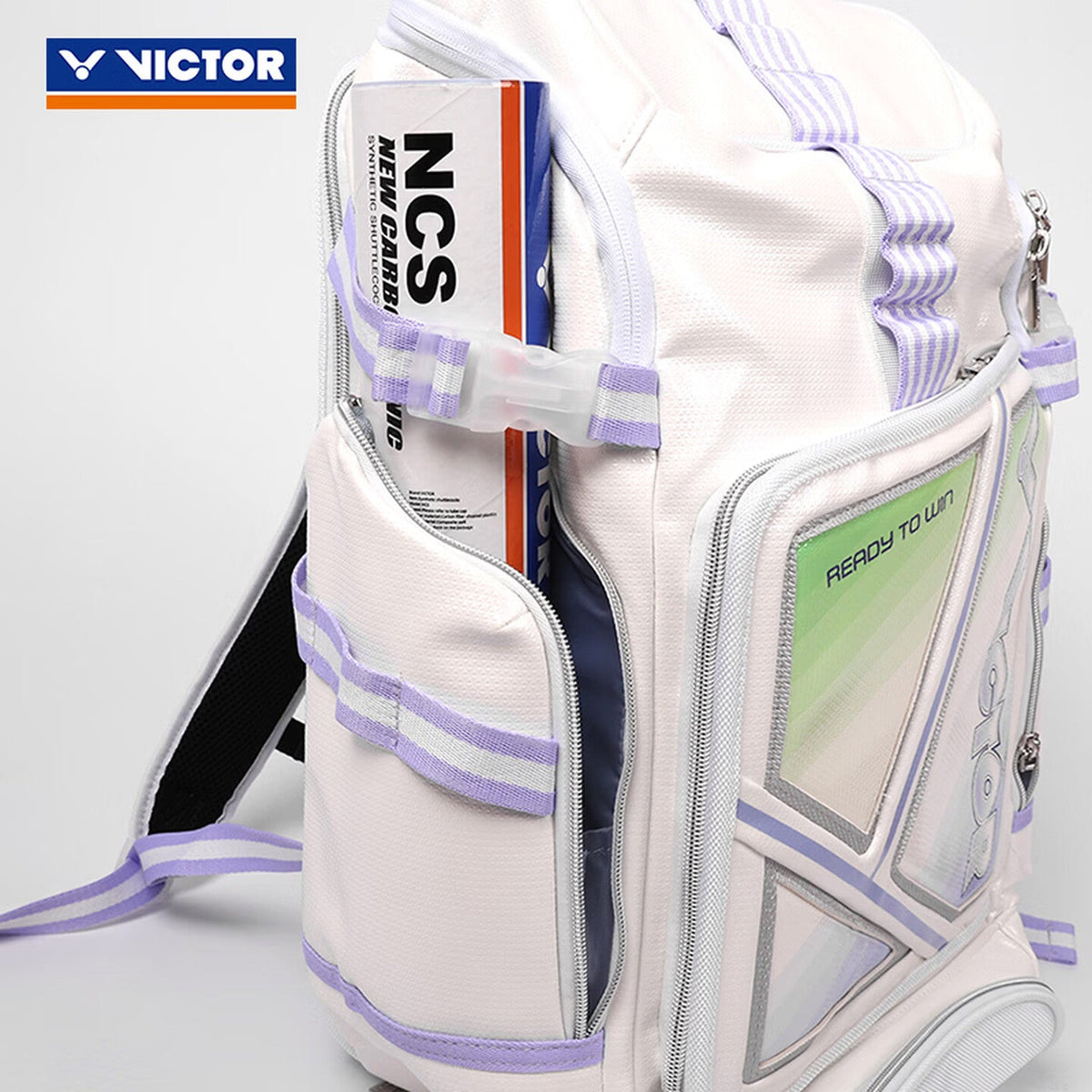 VICTOR Sports Backpack BR9016 AJ - White/Purple - Gem Sports