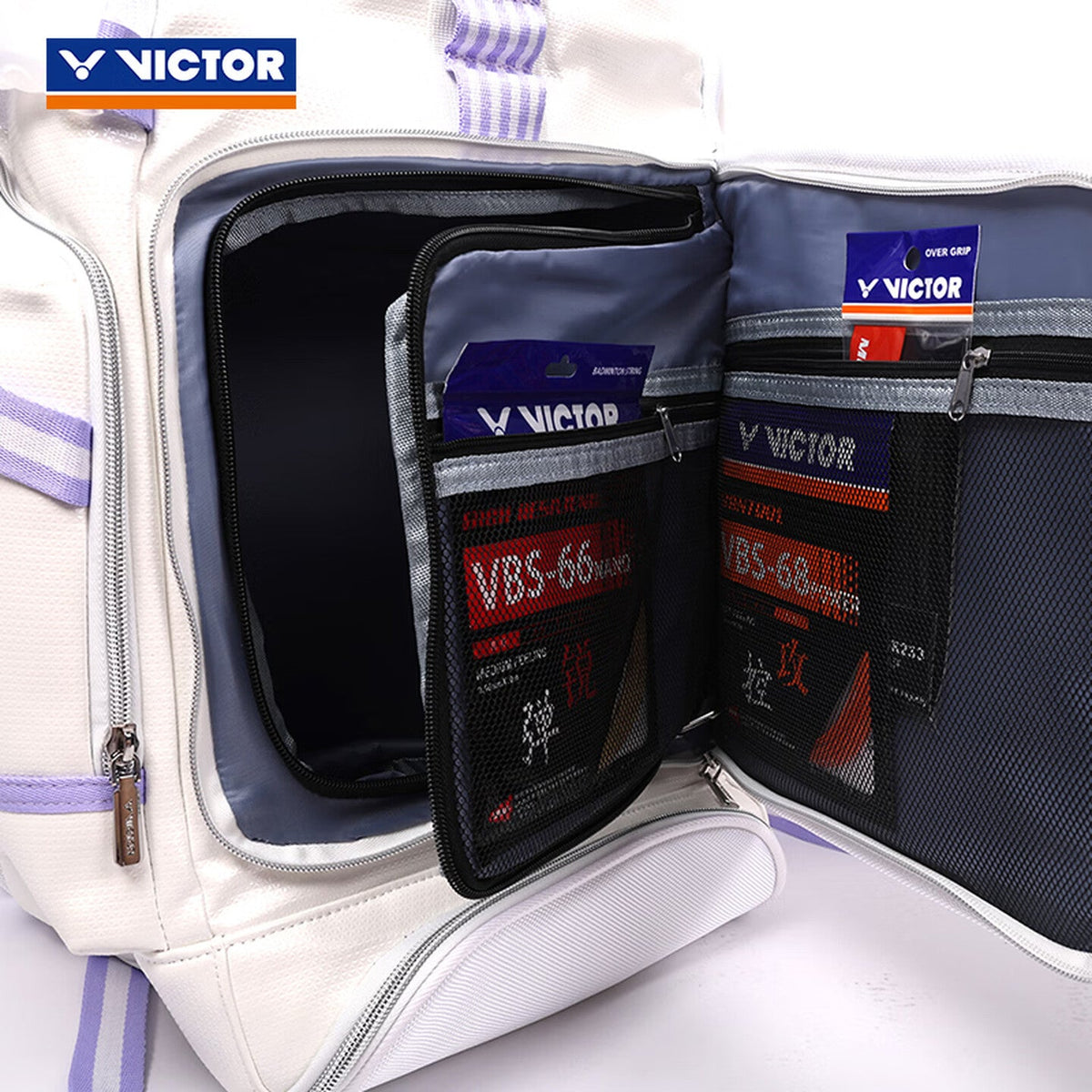 VICTOR Sports Backpack BR9016 AJ - White/Purple - Gem Sports