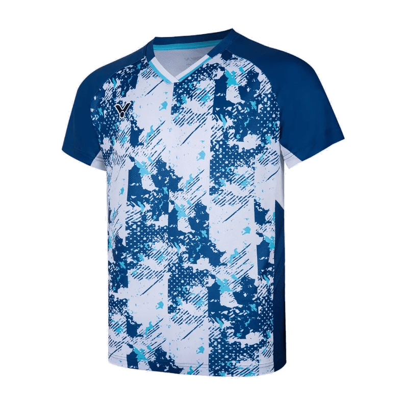 VICTOR T-65000TD Unisex Badminton T-Shirt – Steel Gray Blue (B) - Gem Sports