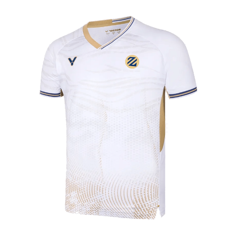 VICTOR T-65002 Unisex Badminton T-Shirt – White/Gold (AW) - Gem Sports