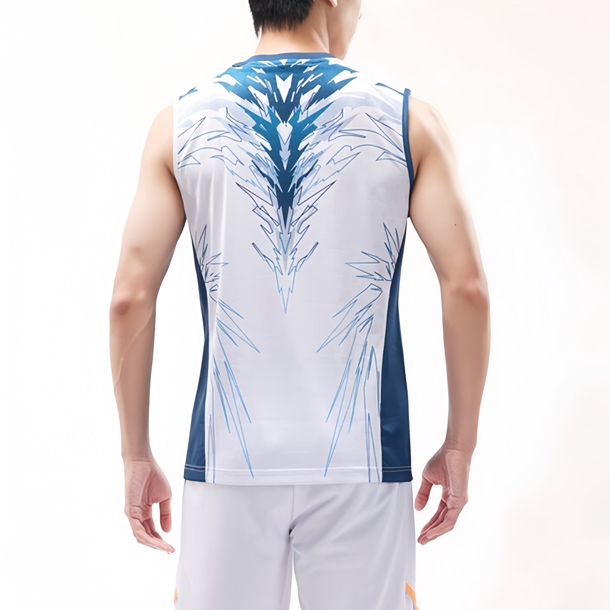 VICTOR Tournament Series (LZJ Exclusive) Unisex Sleeveless Top T - 50008 - AF White/Blue - Gem Sports