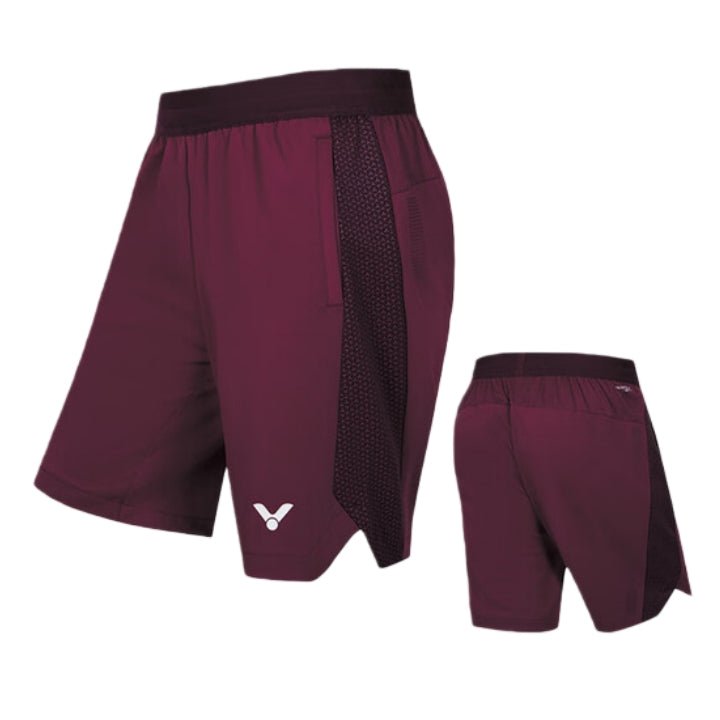 VICTOR Tournament Series Unisex Knitted Shorts R - 55200 D - Maroon - Gem Sports