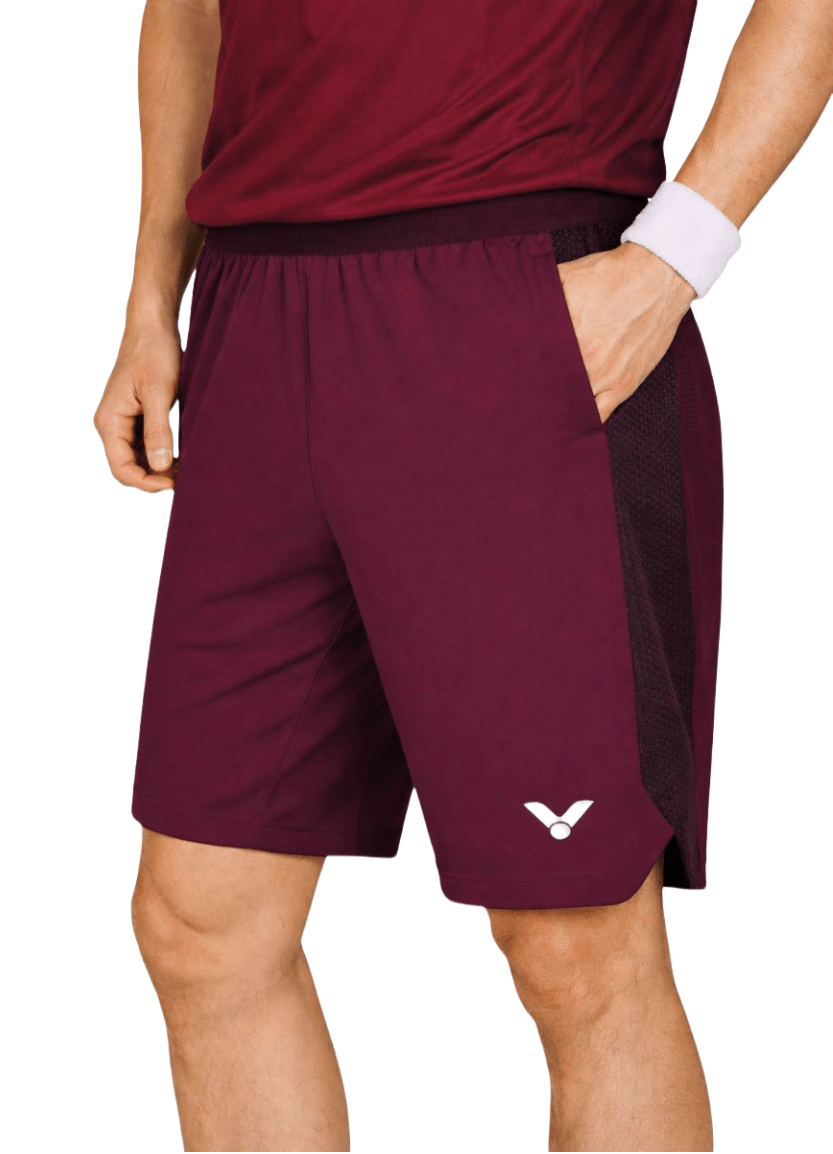 VICTOR Tournament Series Unisex Knitted Shorts R - 55200 D - Maroon - Gem Sports