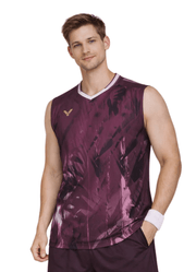 VICTOR Tournament Series Unisex Knitted Sleeveless Top T - 55001 D - Maroon - Gem Sports