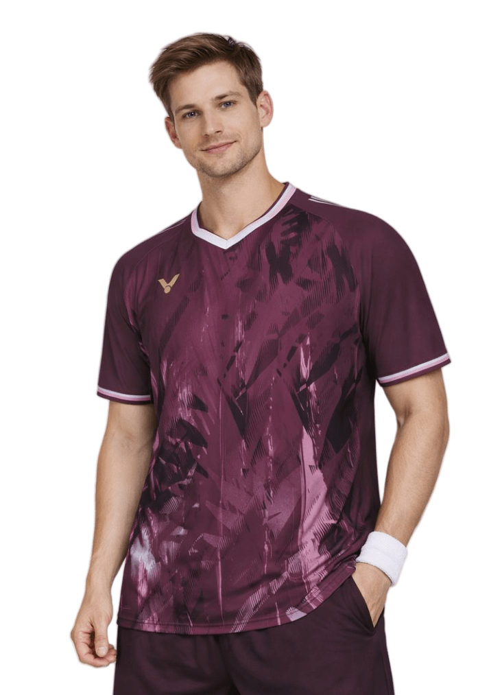 VICTOR Tournament Series Unisex Knitted T-Shirt T - 55000 D - Maroon - Gem Sports