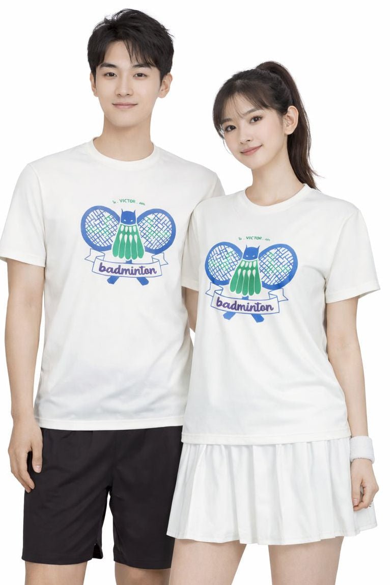 VICTOR Training Unisex T-Shirt T - 55008 A - White - Gem Sports