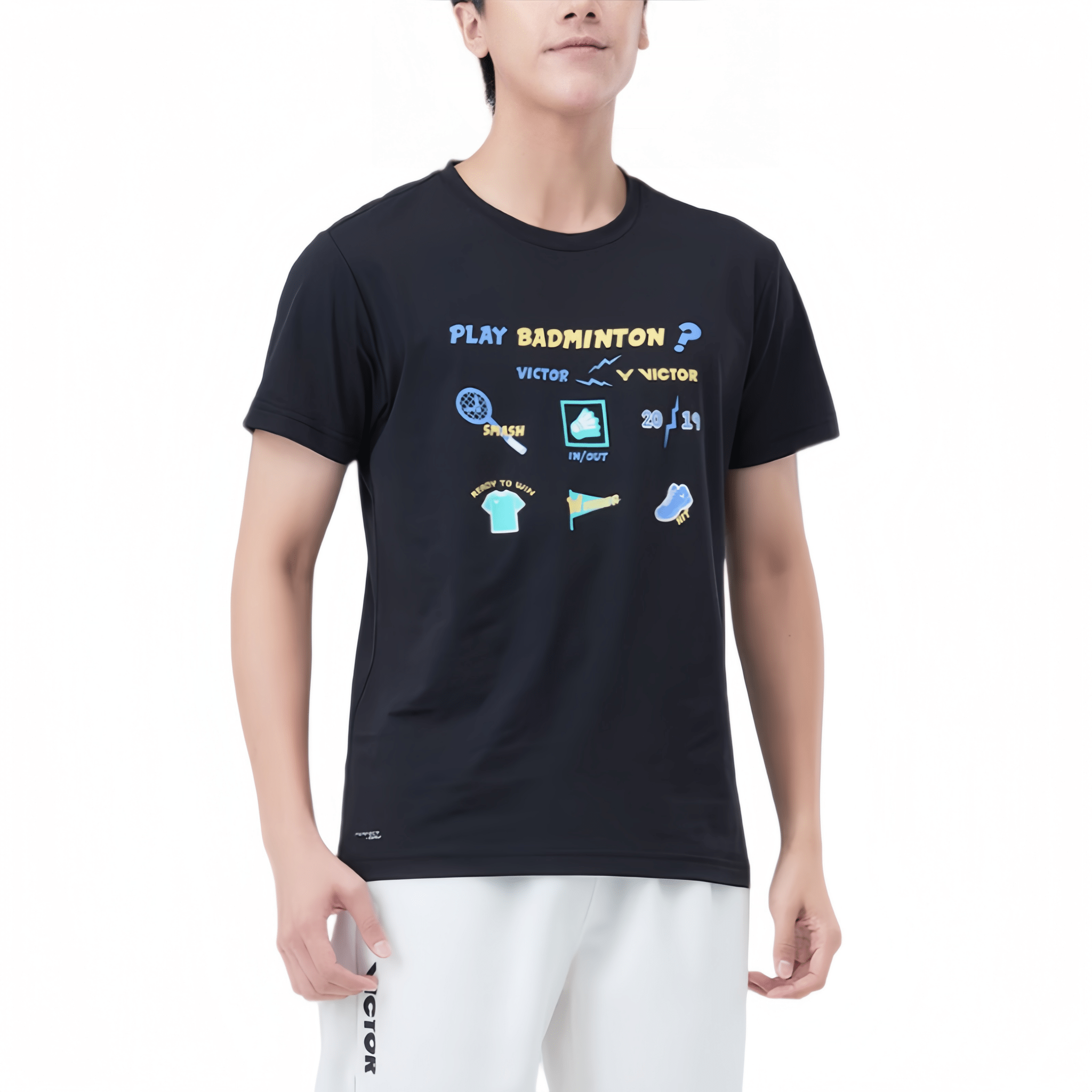 VICTOR Unisex Knitted T-Shirt T - 60028 C - Black - Gem Sports