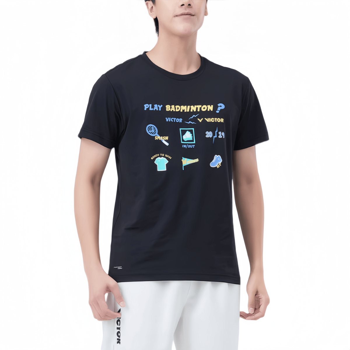 VICTOR Unisex Knitted T-Shirt T - 60028 C - Black - Gem Sports