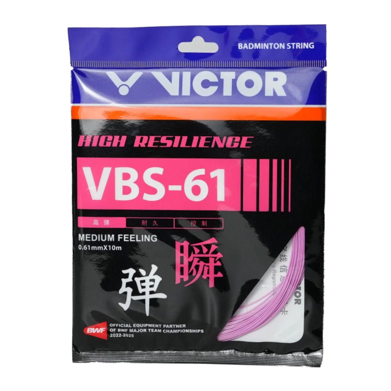 VICTOR VBS-61 High Resilience 0.61mm Badminton String Set (10m) - Lavender - Gem Sports
