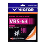 VICTOR VBS-63 High Resilience 0.63mm Badminton String Set (10m) - Orange - Gem Sports