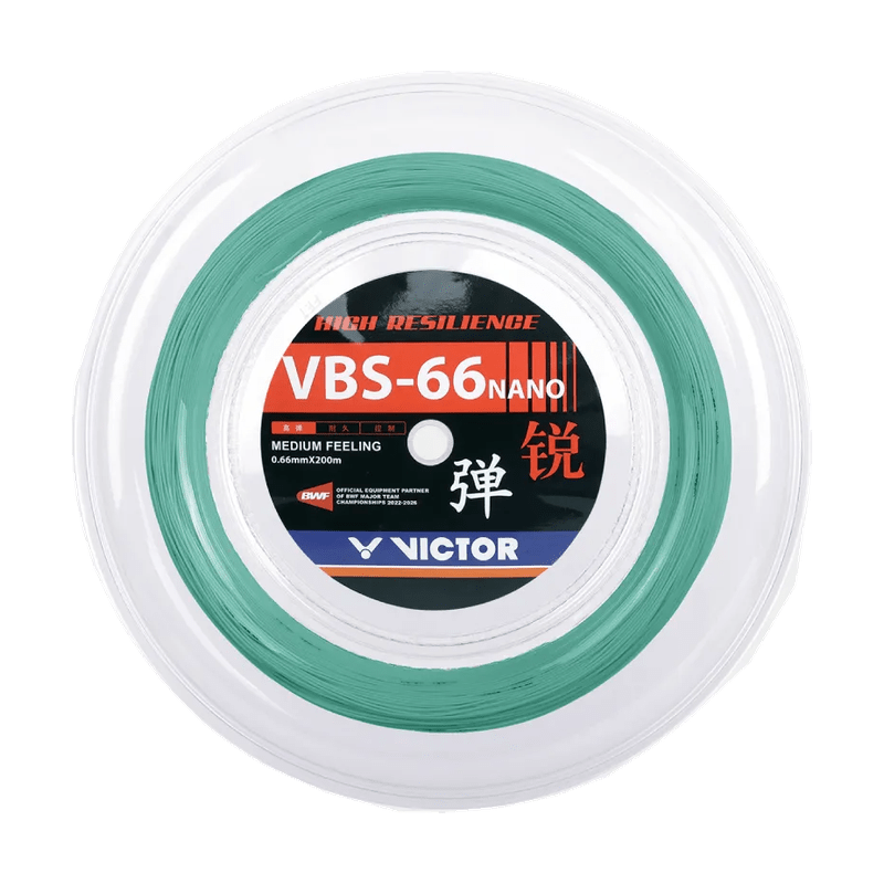 VICTOR VBS-66N Nano High Resilience 0.66mm Badminton String Reel (200m) - Patina Green - Gem Sports