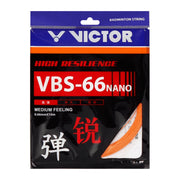 VICTOR VBS-66N Nano High Resilience 0.66mm Badminton String Set (10m) - Orange - Gem Sports