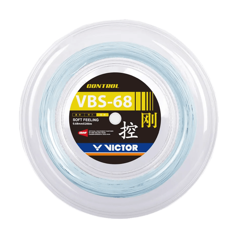 VICTOR VBS-68 Control 0.68mm Badminton String Reel (200m) - Light Blue - Gem Sports