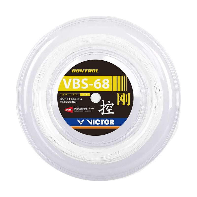 VICTOR VBS-68 Control 0.68mm Badminton String Reel (200m) - White - Gem Sports