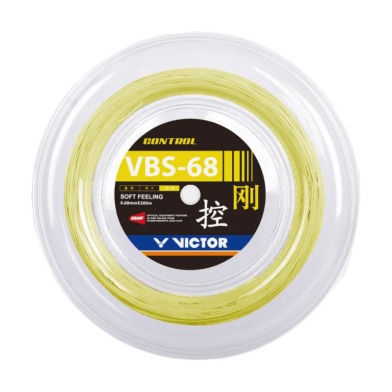VICTOR VBS-68 Control 0.68mm Badminton String Reel (200m) - Yellow - Gem Sports