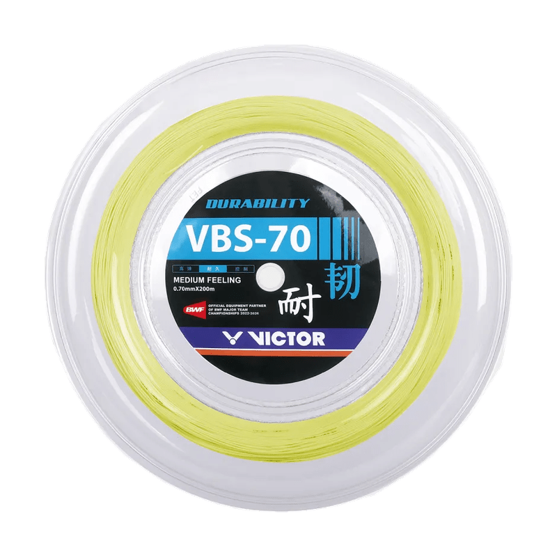 VICTOR VBS-70 Durability 0.70mm Badminton String Reel (200m) - Yellow - Gem Sports
