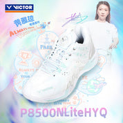 VICTOR x HYQ P8500NitroLite - HYQ Women's Badminton Shoes - White/Quiet Tide - Gem Sports