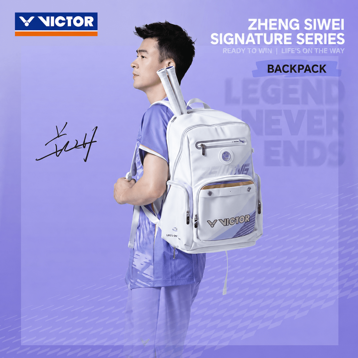 VICTOR | Zswing Collection 2.0 Backpack BR5056ZSW AT - White/Pastel Lilac - Gem Sports
